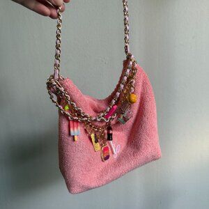 Nic del Mar Mini Balagan Bag with Removable Charms in Coral Pink One Size